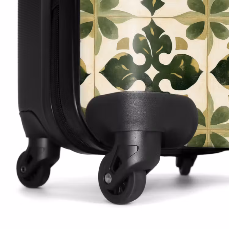 Patroon - Tegel - Groen NBS - Handbagage koffer - Volwassenen Unisex middel -wiel
