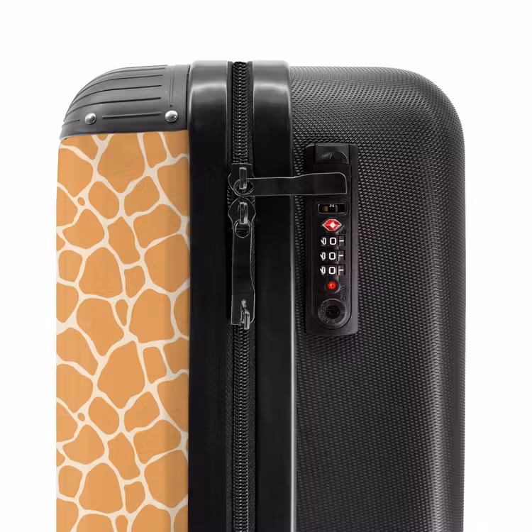 Giraffe geel mozaïek NBS - Handbagage koffer - Volwassenen Unisex middel -slot