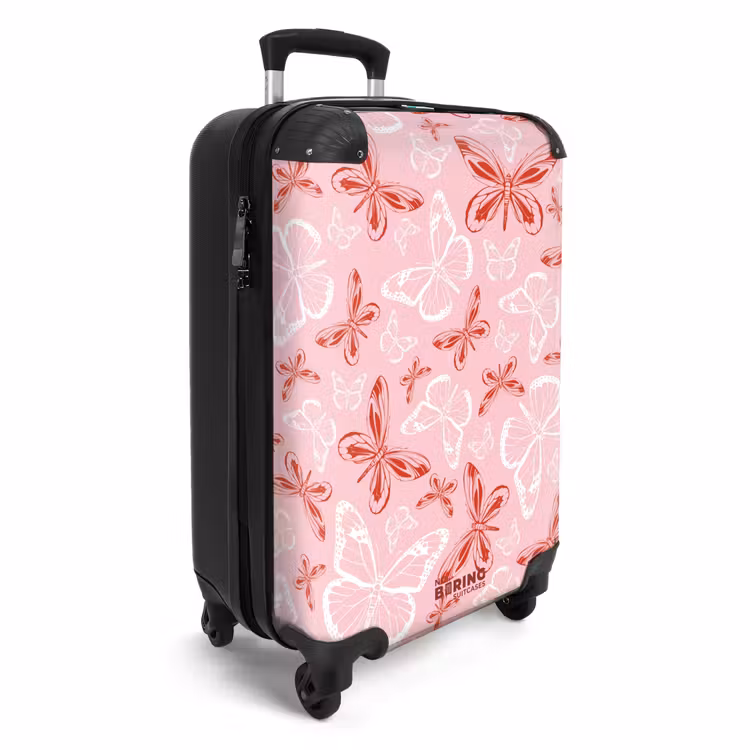 Patroon van vlinders NBS - Handbagage koffer - Unisex middel -productfoto_3d