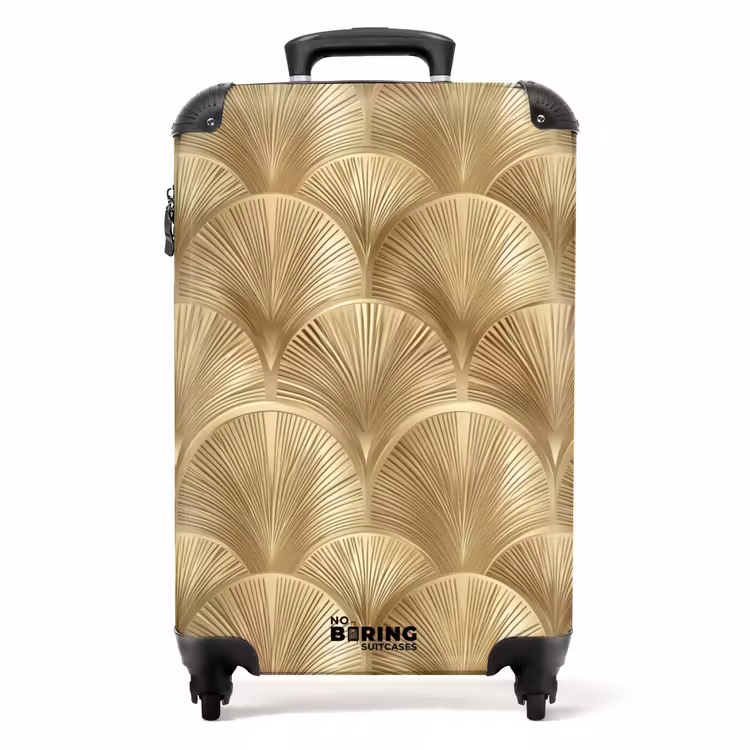 Patroon - Waaier - Goud NBS - Handbagage koffer - Volwassenen Unisex middel -productfoto_recht