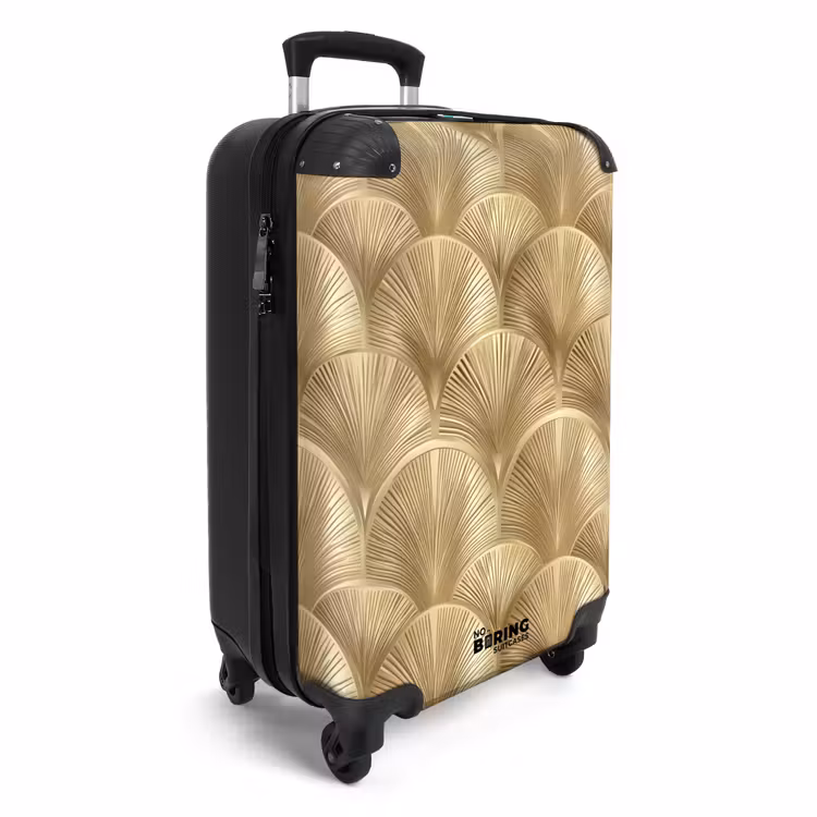 Patroon - Waaier - Goud NBS - Handbagage koffer - Volwassenen Unisex middel -productfoto_3d