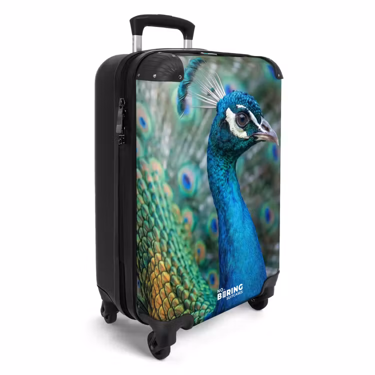 Koffer - Pauw - Veren - Blauw - Pauw - Veren - Blauw NBS - Handbagage koffer - Volwassenen Unisex middel