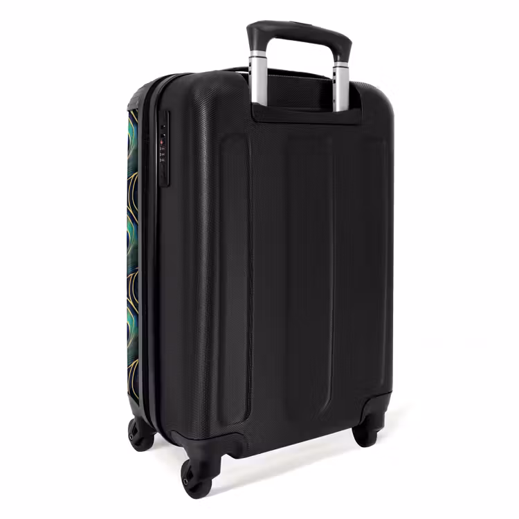 Koffer - Pauw - Veren - Groen - Pauw - Veren - Groen NBS - Handbagage koffer - Volwassenen Unisex middel