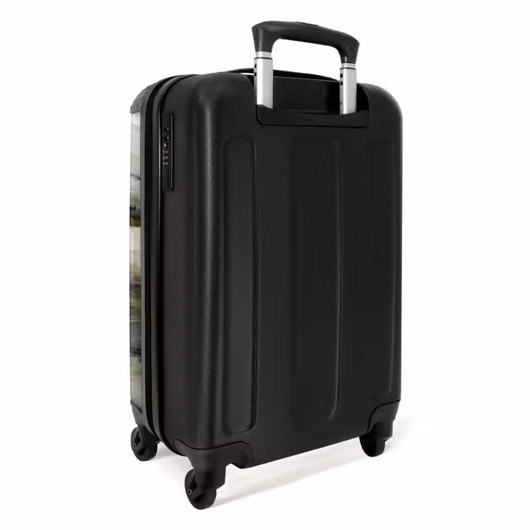 Penseelstreken - Groen - Abstract - Japandi NBS - Handbagage koffer - Volwassenen Unisex middel -achterkant