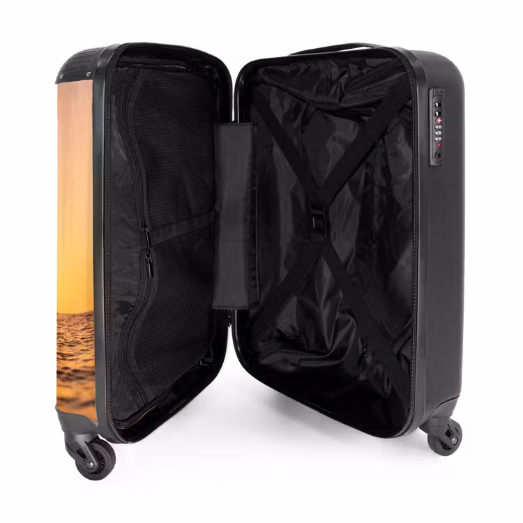 Koffer - Persoon - Surfen - Zonsondergang - Zee - Oranje - Persoon - Surfen - Zonsondergang - Zee - Oranje NBS - Handbagage koffer - Volwassenen Unisex middel