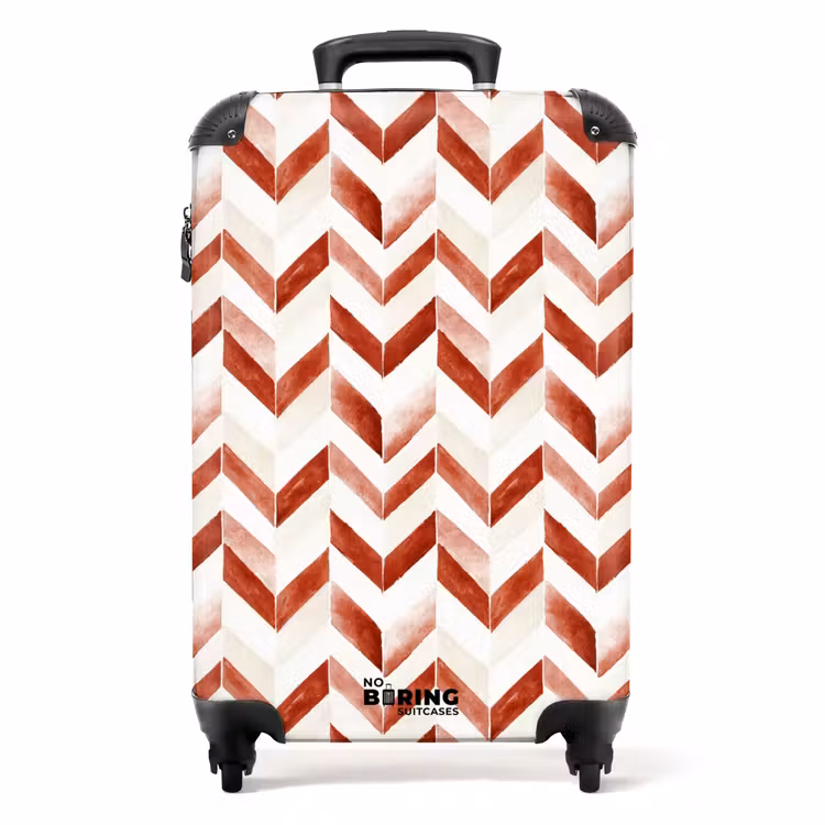 Pijlen patroon rood NBS - Handbagage koffer - Volwassenen Unisex middel -productfoto_recht