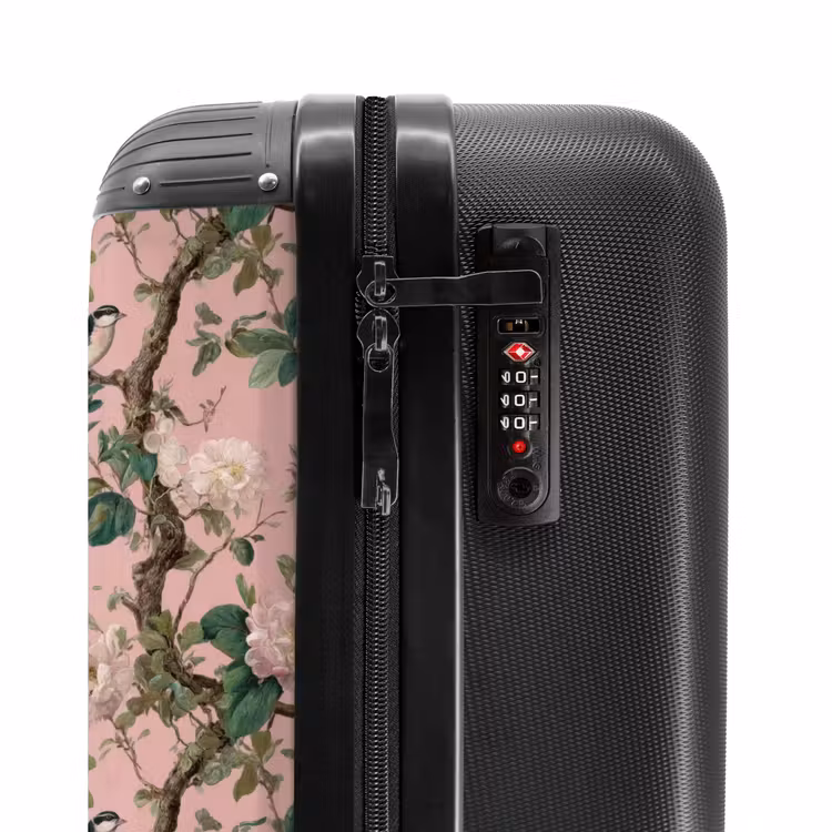 Pioenrozen - Botanisch - Vogel NBS - Handbagage koffer - Volwassenen Unisex middel -slot