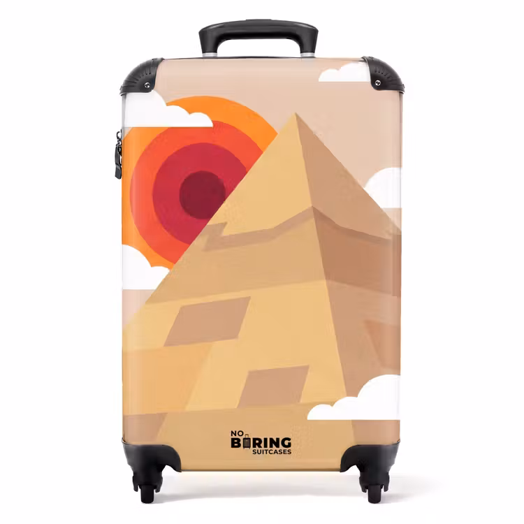 Koffer - Piramide - Zon - Woestijn - Modern - Oranje - Piramide - Zon - Woestijn - Modern - Oranje NBS - Handbagage koffer - Volwassenen Unisex middel