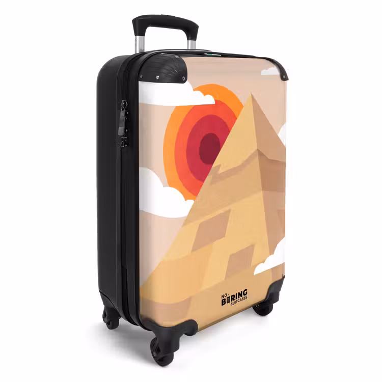 Koffer - Piramide - Zon - Woestijn - Modern - Oranje - Piramide - Zon - Woestijn - Modern - Oranje NBS - Handbagage koffer - Volwassenen Unisex middel