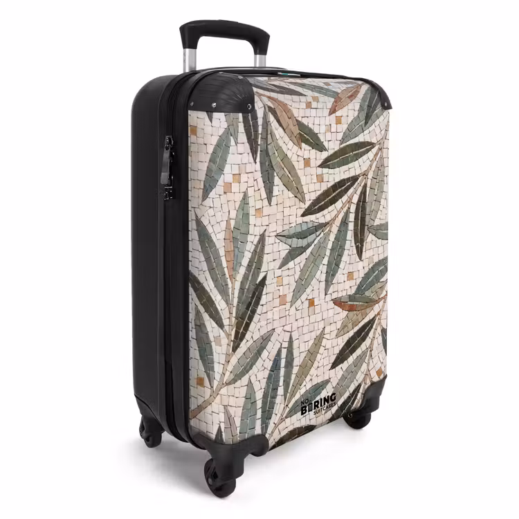 Koffer - Plant - Blad - Mozaïek - Groen - Plant - Blad - Mozaïek - Groen NBS - Handbagage koffer - Volwassenen Unisex middel