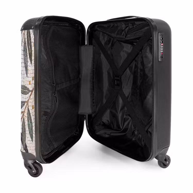 Koffer - Plant - Blad - Mozaïek - Groen - Plant - Blad - Mozaïek - Groen NBS - Handbagage koffer - Volwassenen Unisex middel
