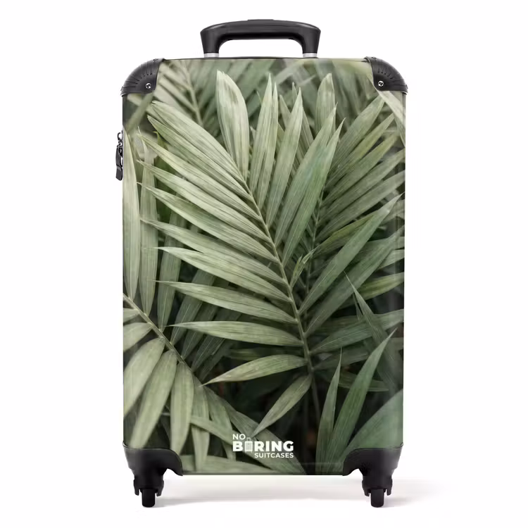 Koffer - Plant - Palmbladeren - Natuur - Groen - Plant - Palmbladeren - Natuur - Groen NBS - Handbagage koffer - Volwassenen Unisex middel