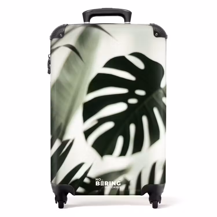Koffer - Planten - Bladeren - Natuur - Minimalistisch - Groen - Planten - Bladeren - Natuur - Minimalistisch - Groen NBS - Handbagage koffer - Volwassenen Unisex middel