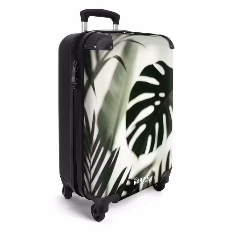 Koffer - Planten - Bladeren - Natuur - Minimalistisch - Groen - Planten - Bladeren - Natuur - Minimalistisch - Groen NBS - Handbagage koffer - Volwassenen Unisex middel