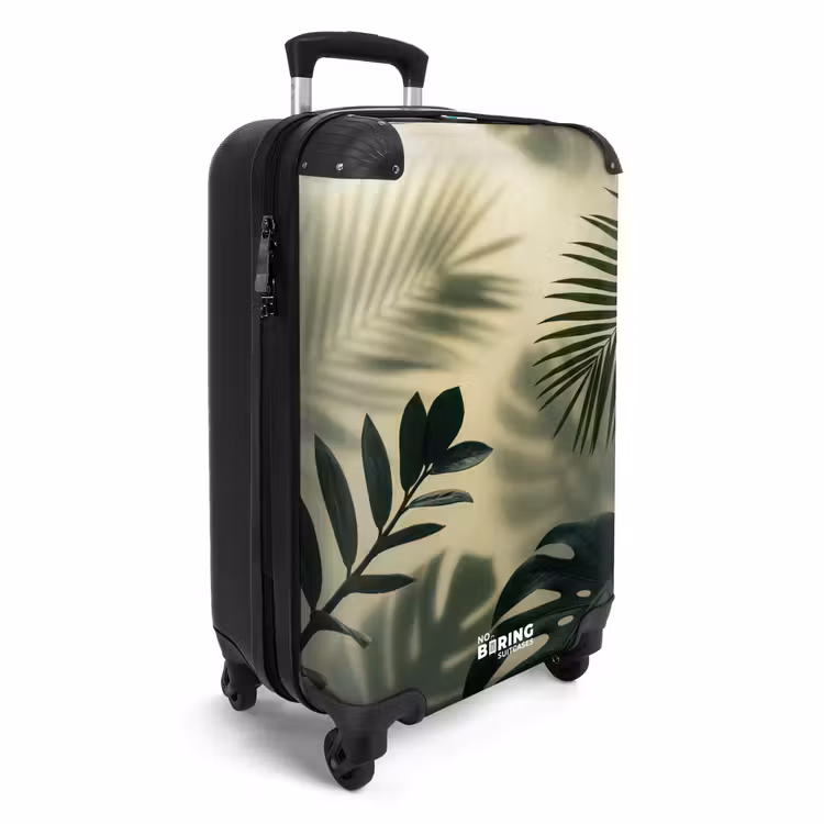 Koffer - Planten - Bladeren - Schaduwen - Groen - Modern - Planten - Bladeren - Schaduwen - Groen - Modern NBS - Handbagage koffer - Volwassenen Unisex middel