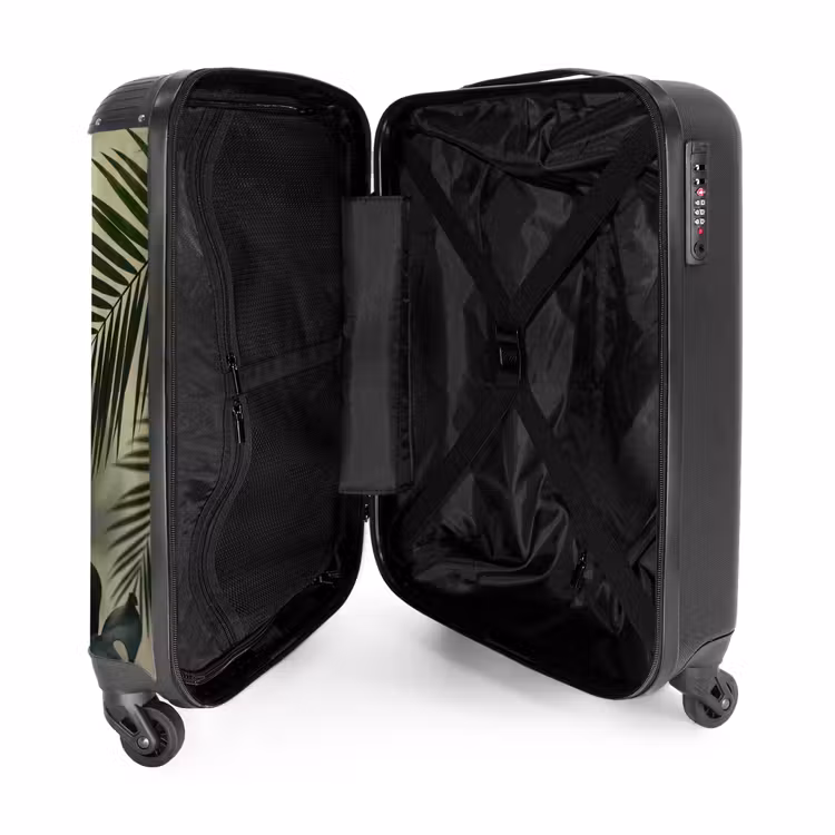 Koffer - Planten - Bladeren - Schaduwen - Groen - Modern - Planten - Bladeren - Schaduwen - Groen - Modern NBS - Handbagage koffer - Volwassenen Unisex middel