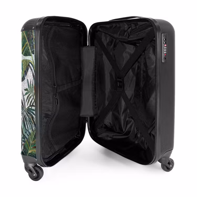 Koffer - Planten - Tropisch - Mozaïek - Groen - Natuur - Planten - Tropisch - Mozaïek - Groen - Natuur NBS - Handbagage koffer - Volwassenen Unisex middel
