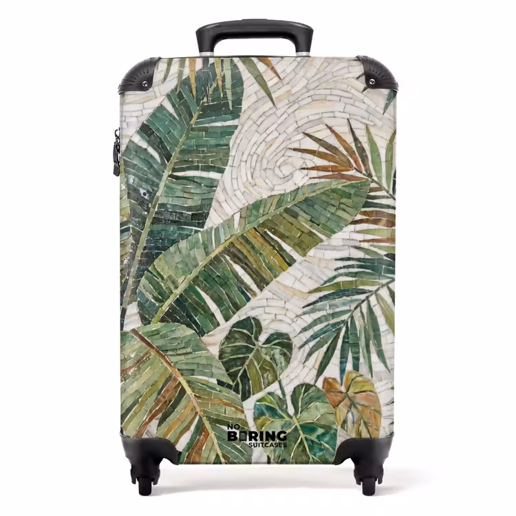 Koffer - Planten - Tropisch - Mozaïek - Natuur - Groen - Planten - Tropisch - Mozaïek - Natuur - Groen NBS - Handbagage koffer - Volwassenen Unisex middel