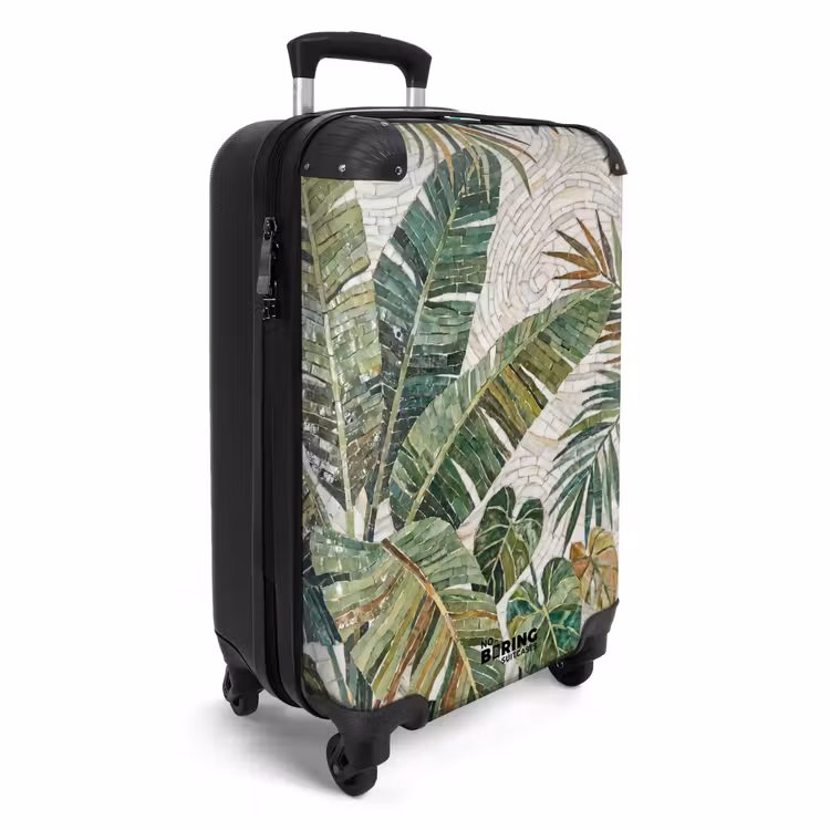 Koffer - Planten - Tropisch - Mozaïek - Natuur - Groen - Planten - Tropisch - Mozaïek - Natuur - Groen NBS - Handbagage koffer - Volwassenen Unisex middel