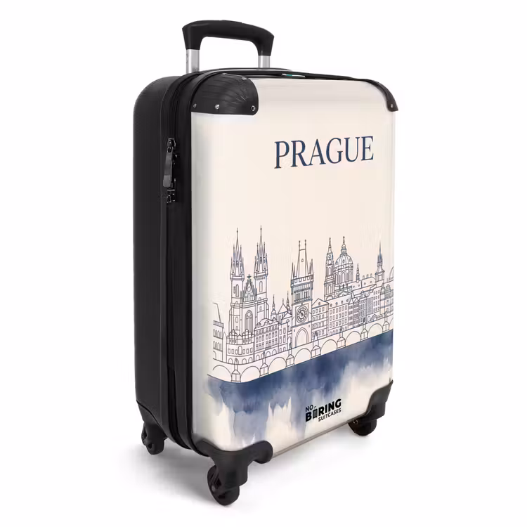 Koffer - Praag - Skyline - Architectuur - Blauw - Praag - Skyline - Architectuur - Blauw NBS - Handbagage koffer - Volwassenen Unisex middel