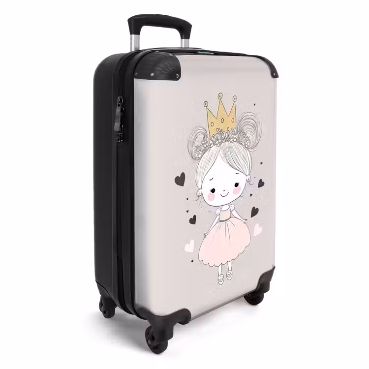 Prinses met knotjes NBS - Handbagage koffer - Unisex middel -productfoto_3d