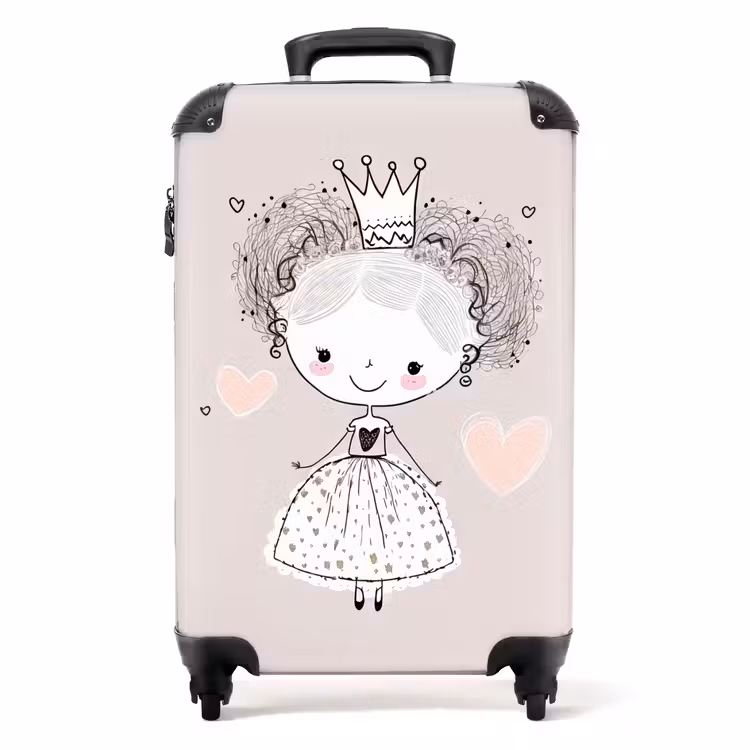 Prinses met krulletjes NBS - Handbagage koffer - Unisex middel -productfoto_recht