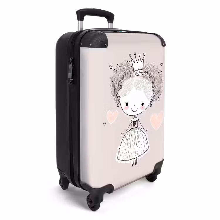 Prinses met krulletjes NBS - Handbagage koffer - Unisex middel -productfoto_3d