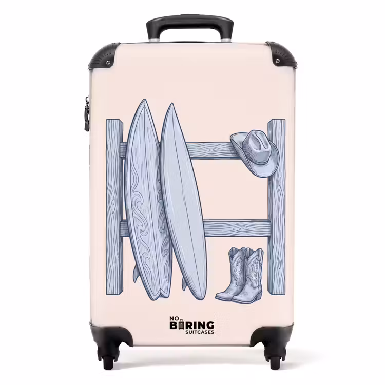 Koffer - Recreatie - Kleding - Avontuur - Illustratie - Zomer - Recreatie - Kleding - Avontuur - Illustratie - Zomer NBS - Handbagage koffer - Volwassenen Unisex middel