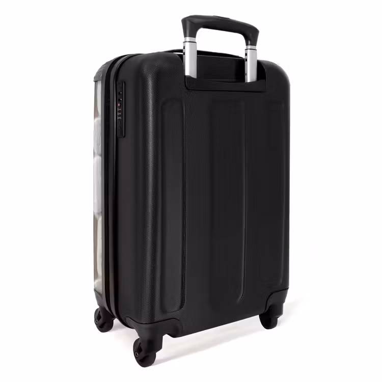 Reliëf - Structuur - Wit NBS - Handbagage koffer - Volwassenen Unisex middel -achterkant