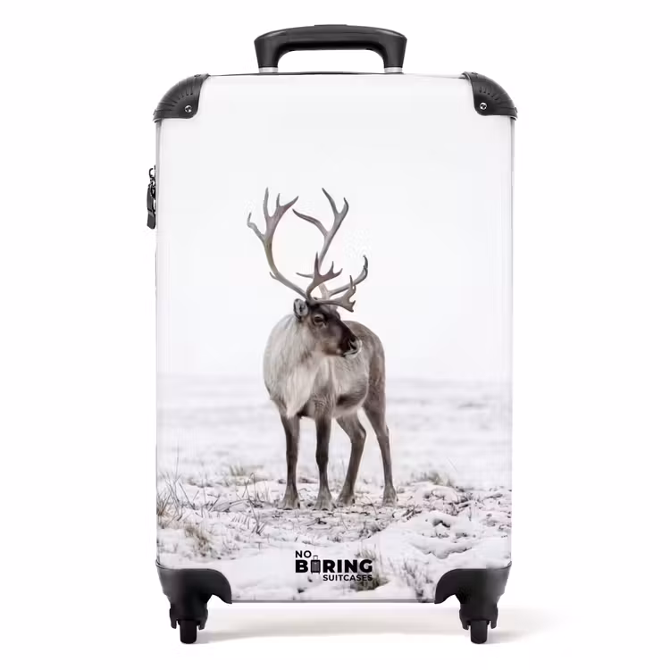Koffer - Rendier - Gewei - Sneeuw - Winter - Rendier - Gewei - Sneeuw - Winter NBS - Handbagage koffer - Volwassenen Unisex middel