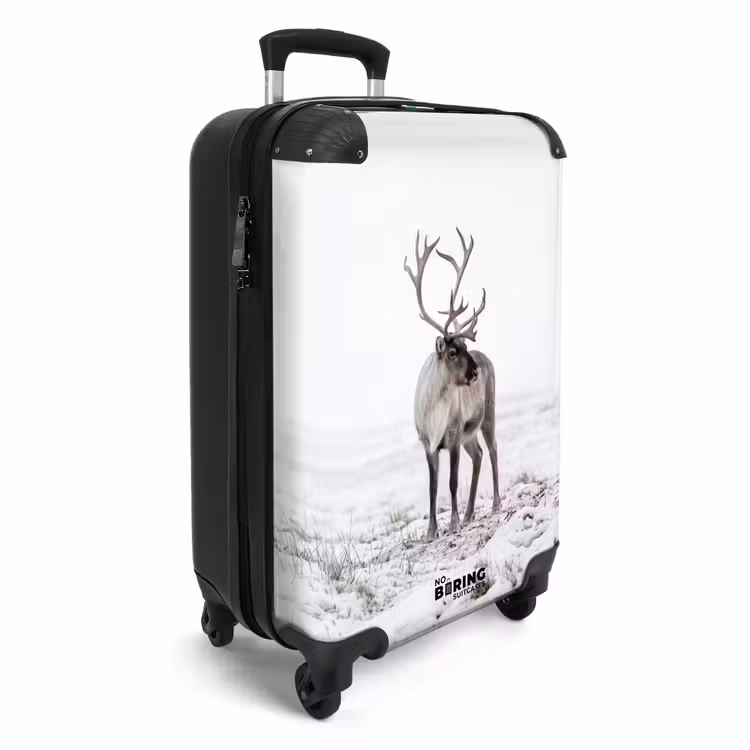 Koffer - Rendier - Gewei - Sneeuw - Winter - Rendier - Gewei - Sneeuw - Winter NBS - Handbagage koffer - Volwassenen Unisex middel