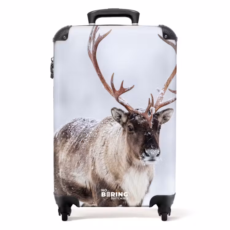 Koffer - Rendier - Gewei - Toendra - Sneeuw - Wild - Rendier - Gewei - Toendra - Sneeuw - Wild NBS - Handbagage koffer - Volwassenen Unisex middel