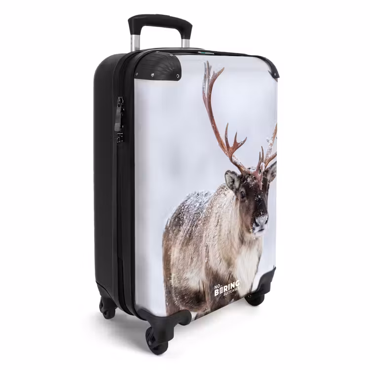 Koffer - Rendier - Gewei - Toendra - Sneeuw - Wild - Rendier - Gewei - Toendra - Sneeuw - Wild NBS - Handbagage koffer - Volwassenen Unisex middel