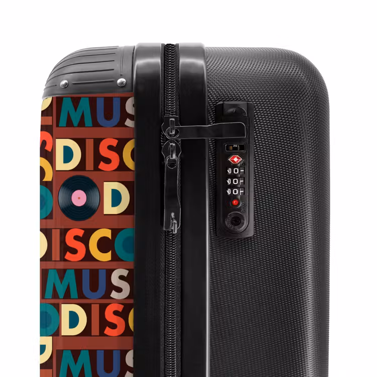 Retro disco 70s tekst patroon kleurrijk NBS - Handbagage koffer - Volwassenen Unisex middel -slot