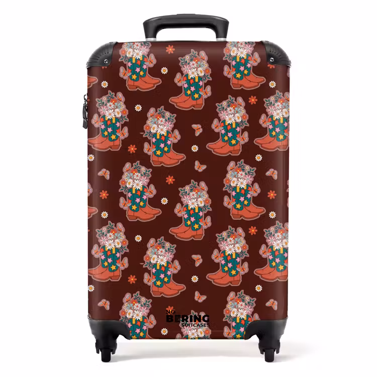 Retro disco laarzen boekt patroon kleurrijk NBS - Handbagage koffer - Volwassenen Unisex middel -productfoto_recht