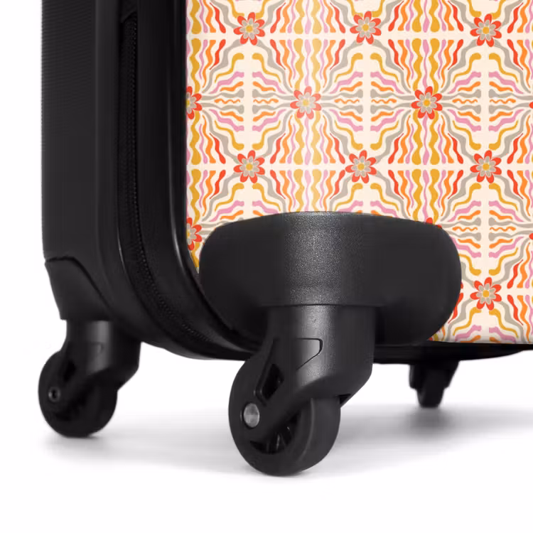 Retro disco patroon kleurrijk NBS - Handbagage koffer - Volwassenen Unisex middel -wiel