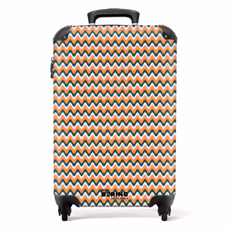 Retro disco wave patroon kleurrijk NBS - Handbagage koffer - Volwassenen Unisex middel -productfoto_recht