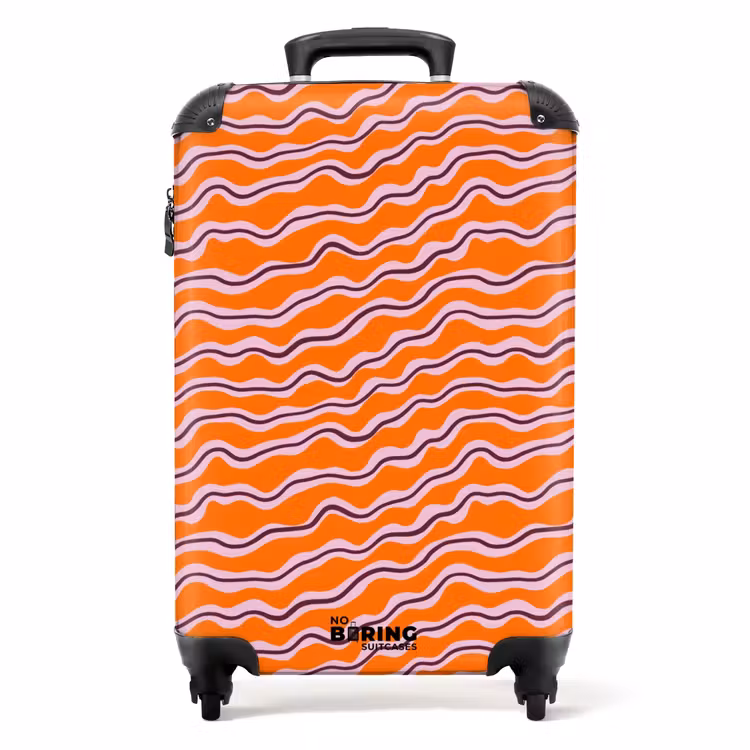 Retro - Golvend - Oranje NBS - Handbagage koffer - Volwassenen Unisex middel -productfoto_recht