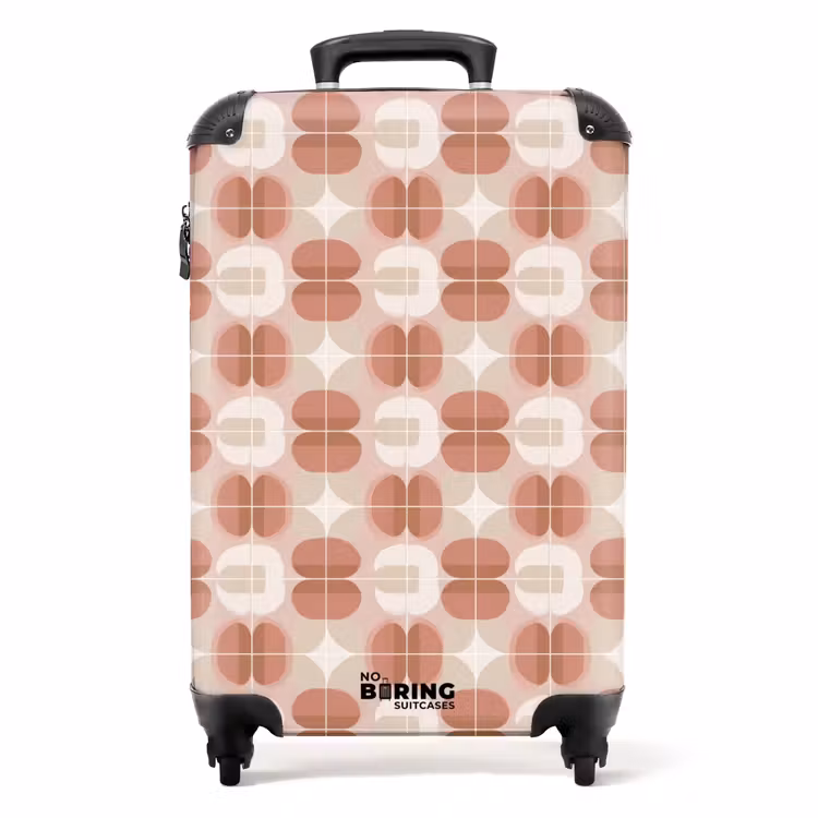 Retro - Klassiek - Roze NBS - Handbagage koffer - Volwassenen Unisex middel -productfoto_recht