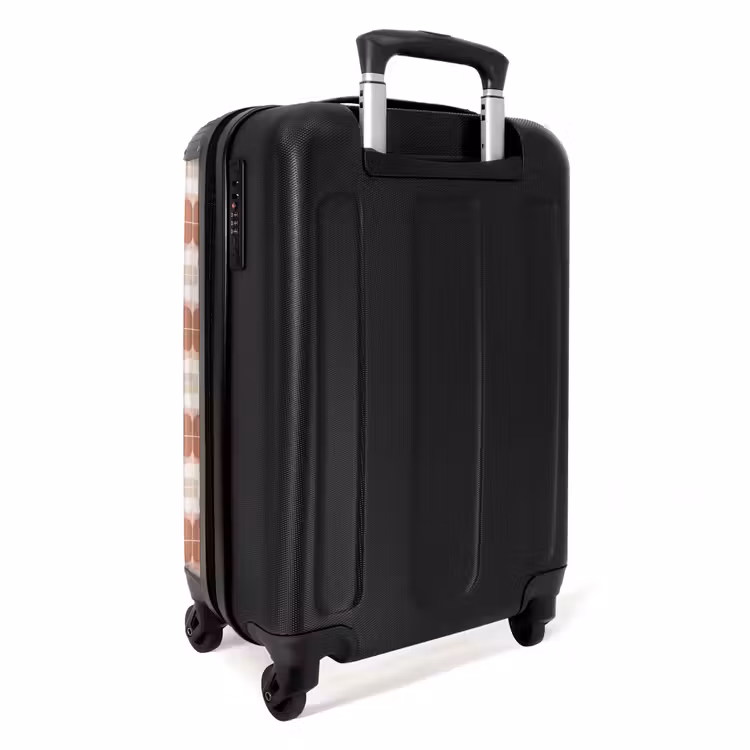 Retro - Klassiek - Roze NBS - Handbagage koffer - Volwassenen Unisex middel -achterkant