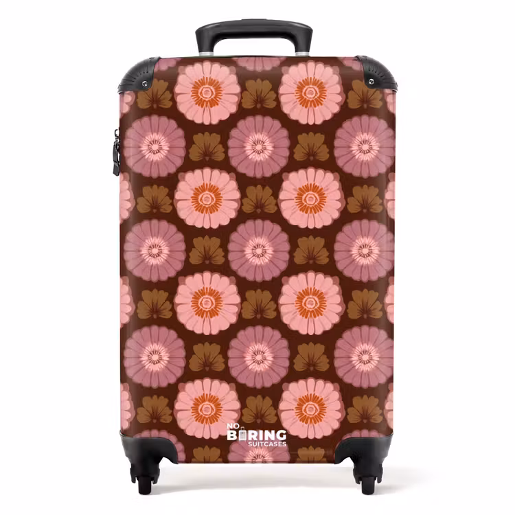 Retro - Madelief - Roze NBS - Handbagage koffer - Volwassenen Unisex middel -productfoto_recht