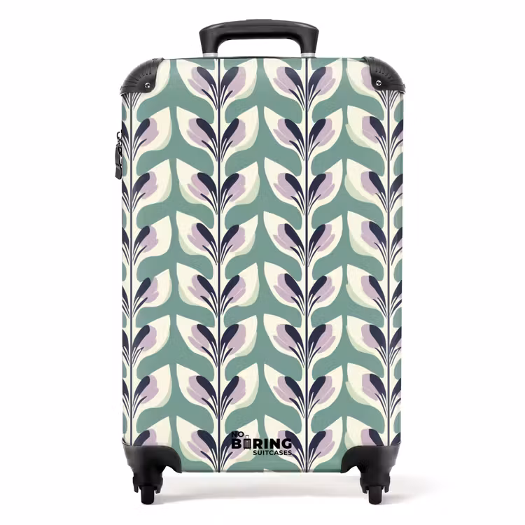 Retro - Modern - Groen NBS - Handbagage koffer - Volwassenen Unisex middel -productfoto_recht