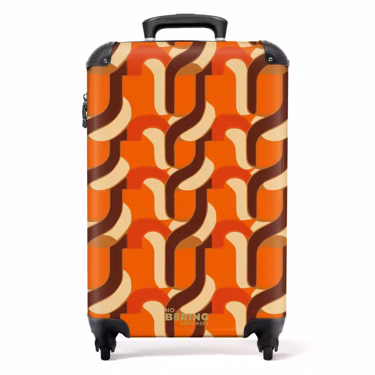 Retro - Modern - Kleurrijk NBS - Handbagage koffer - Volwassenen Unisex middel -productfoto_recht