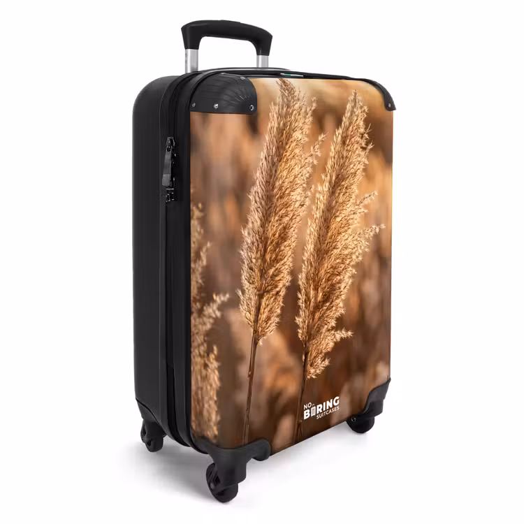 Koffer - Rietpluimen - Gras - Zonsondergang - Goud - Serene - Rietpluimen - Gras - Zonsondergang - Goud - Serene NBS - Handbagage koffer - Volwassenen Unisex middel