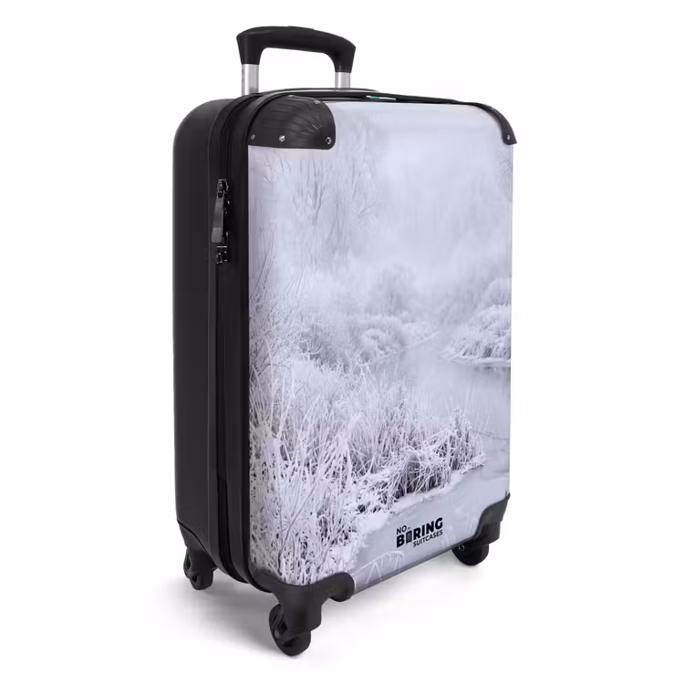Koffer - Rivier - Sneeuw - Bos - Winter - Schilderachtig - Rivier - Sneeuw - Bos - Winter - Schilderachtig NBS - Handbagage koffer - Volwassenen Unisex middel
