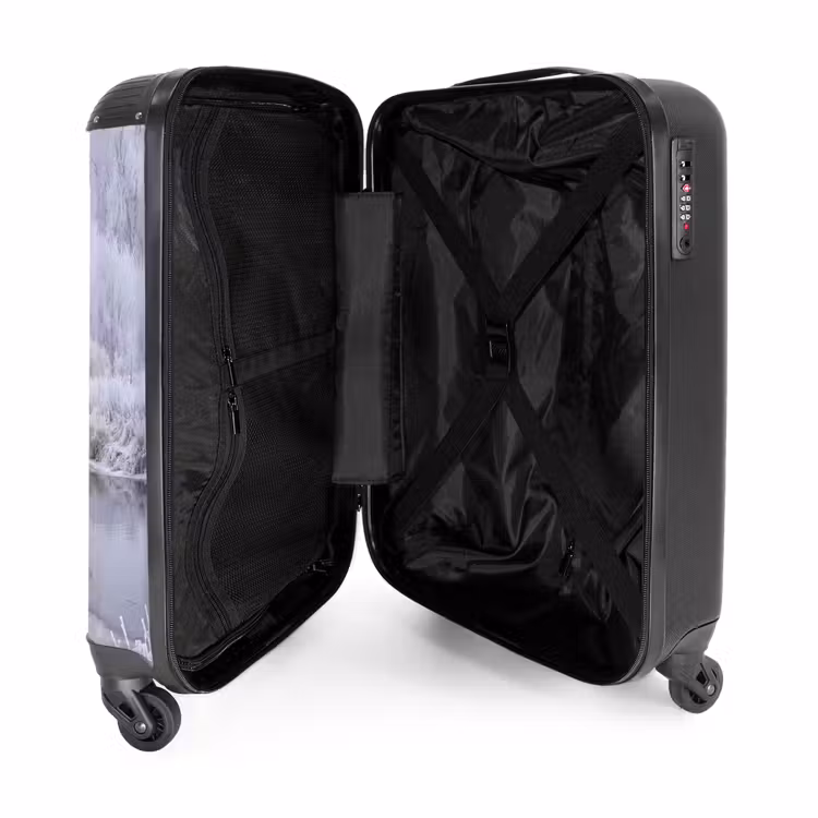 Koffer - Rivier - Sneeuw - Bos - Winter - Schilderachtig - Rivier - Sneeuw - Bos - Winter - Schilderachtig NBS - Handbagage koffer - Volwassenen Unisex middel