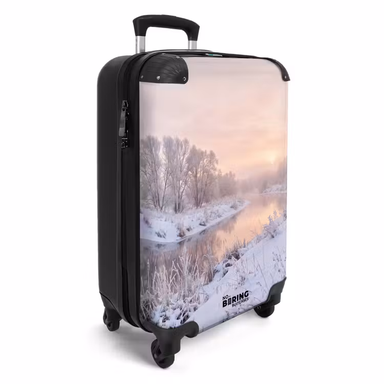 Koffer - Rivier - Winter - Landschap - Sneeuw - Zonsopgang - Rivier - Winter - Landschap - Sneeuw - Zonsopgang NBS - Handbagage koffer - Volwassenen Unisex middel