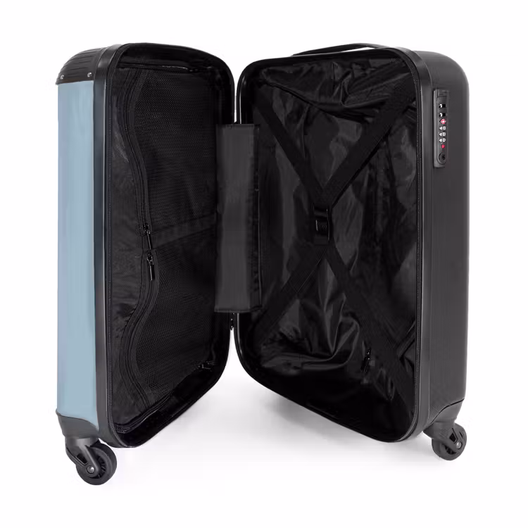 Rode auto blauwe achtergrond NBS - Handbagage koffer - Unisex middel -binnenkant