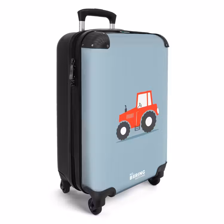 Rode trekker blauwe achtergrond NBS - Handbagage koffer - Unisex middel -productfoto_3d