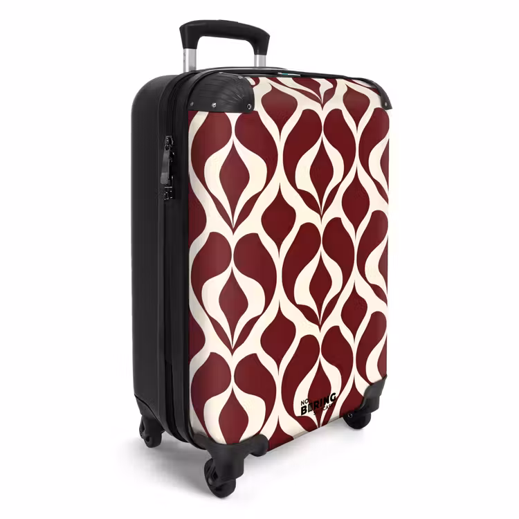 Rood - Druppelpatroon - Grafisch NBS - Handbagage koffer - Volwassenen Unisex middel -productfoto_3d